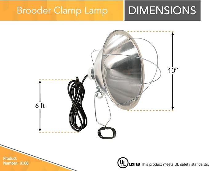 Woods Clamp Lamp with 10 Inch Reflector and Bulb Guard - Image 2
