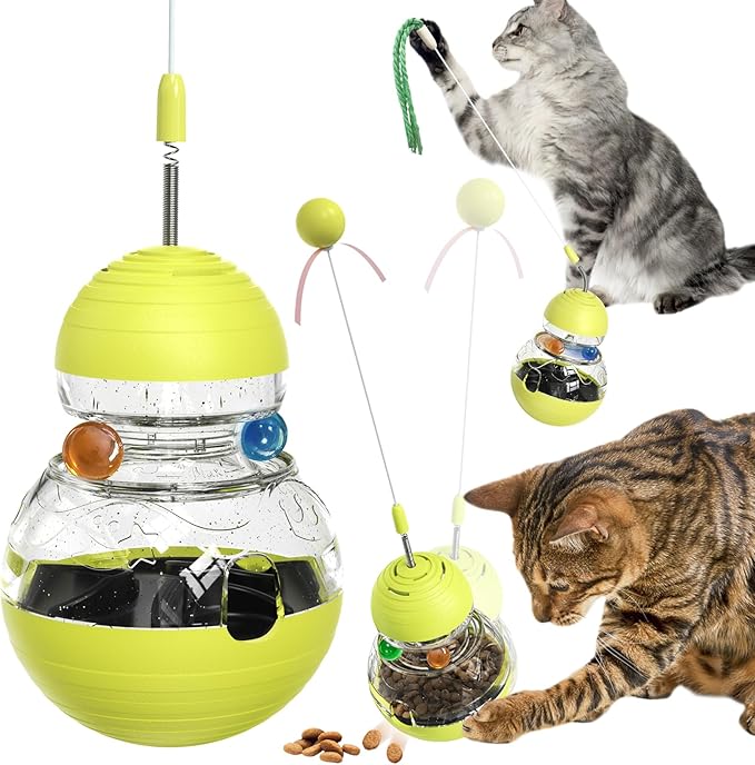 TLKNG Cat Toy for Indoor Cats Wobble Treat Dispenser Ball Kitten Food Dispenser by TLKNGMakingUSAPetsHappy
