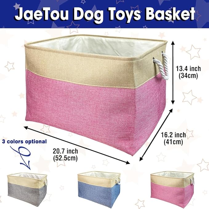 Custom Dog Name Photo Dog Toys Storage Basket - Image 4