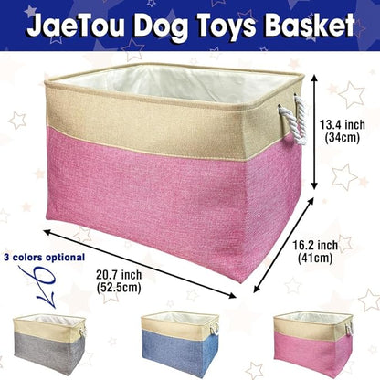 Custom Dog Name Photo Dog Toys Storage Basket - Image 4