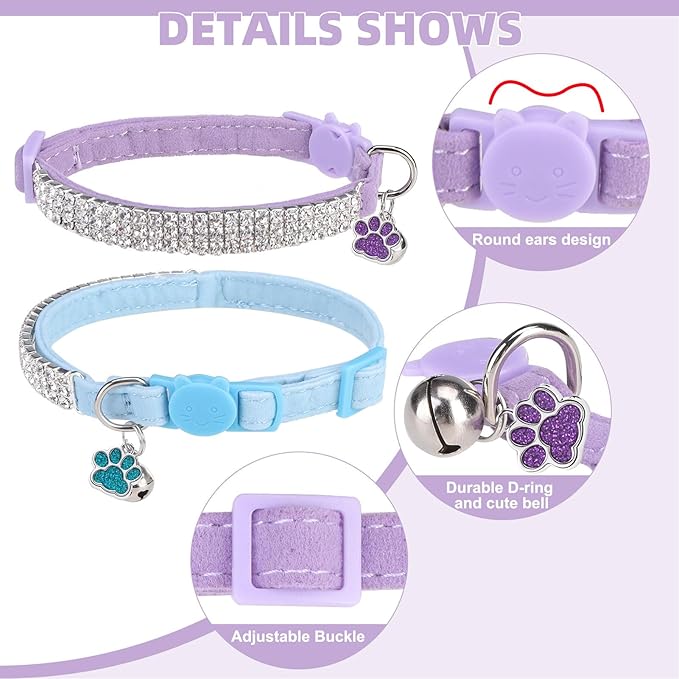 EXPAWLORER Soft Velvet Safe Cat Collars - Image 3