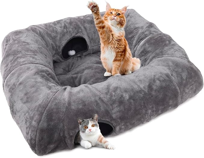 CLKHOWL Cat Tunnel Bed for Indoor Cats, Washable & Detachable Cat Bed, Cute by Unknown