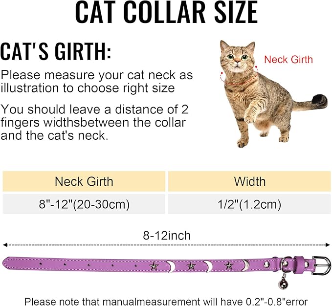 CHUKCHI Leather Cat Collars for Boy Girl Cats - Image 2
