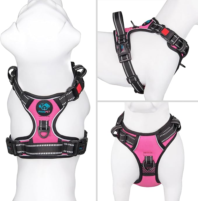 PHOEPET Reflective Dog Harness Large Breed Adjustable No Pull Vest - Image 2