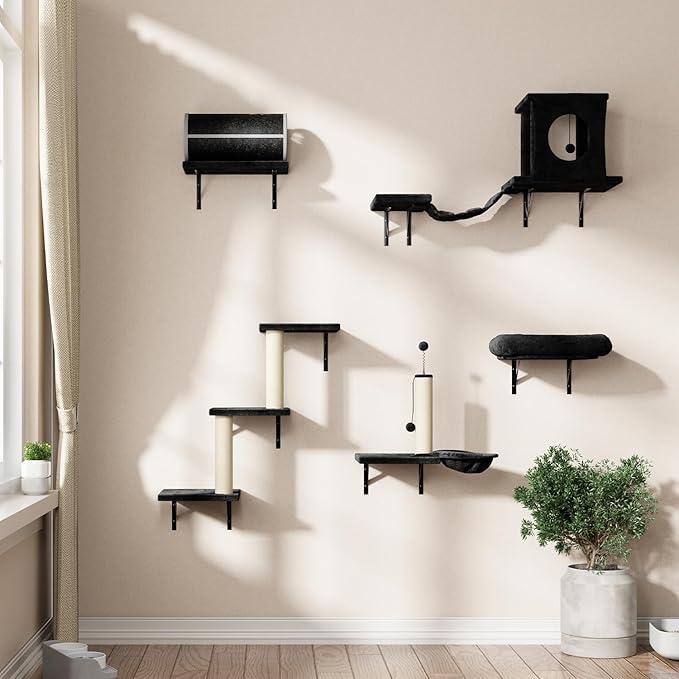 NUNU LAB 7-in-1 Cat Wall Shelves, Wall Mounted Cat Climber Set, Cat Furniture - Image 7