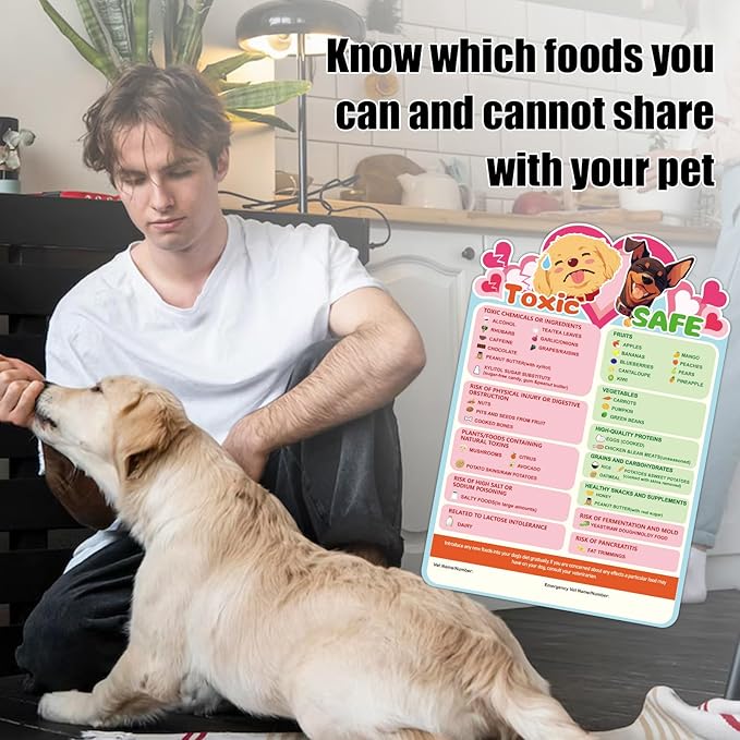 Magnetic List of Toxic & Safe Foods, 9.8x6.7in Feeding Chart Fridge Decorative - Image 5