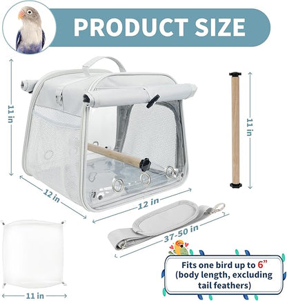 Small Bird Carrier Bag, Portable Travel Parrot Parakeet Carrier Cage - Image 2