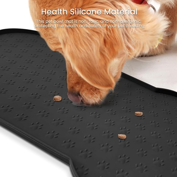 PWTAA Dog Food Mat Anti-Slip Silicone Dog Bowl Mat Thicker Pet Placemat - Image 6