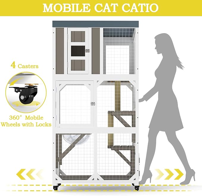 64.4" L Catio Outdoor Cat Enclosure, Outdoor Cats House - Image 3