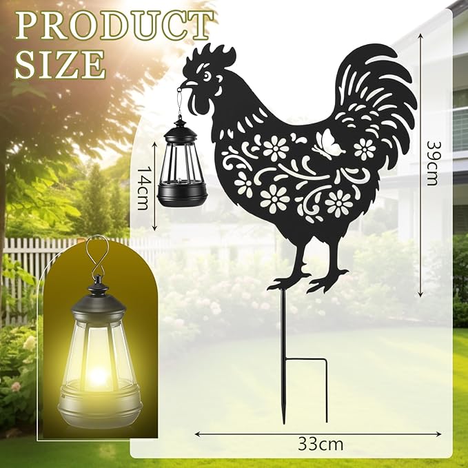 Chicken Metal Outside Decor, Garden Stakes Decorative Gifts - Image 2