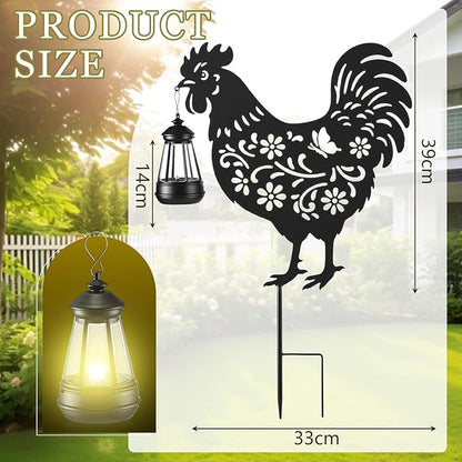 Chicken Metal Outside Decor, Garden Stakes Decorative Gifts - Image 2