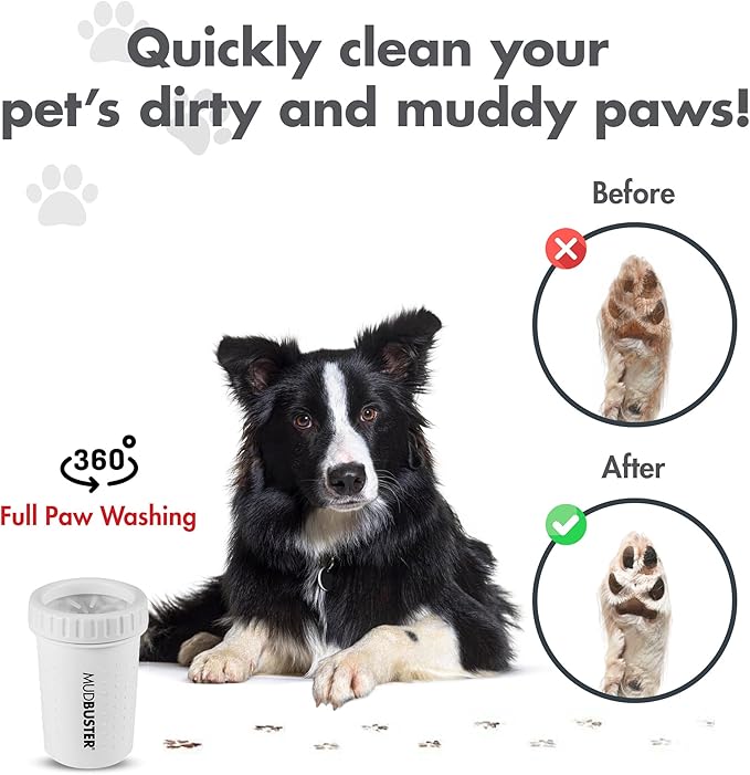 Dexas MudBuster Portable Dog Paw Cleaner, Bright White Special Edition - Image 4