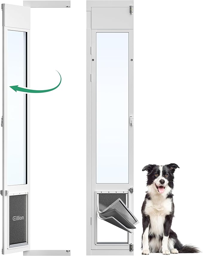 3 Flap Large Dog Door for Sliding Glass Door, Openable Pet Door for Sliding by ExploreNow