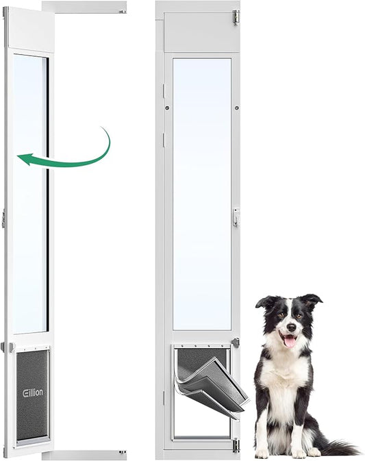 3 Flap Large Dog Door for Sliding Glass Door, Openable Pet Door for Sliding by ExploreNow