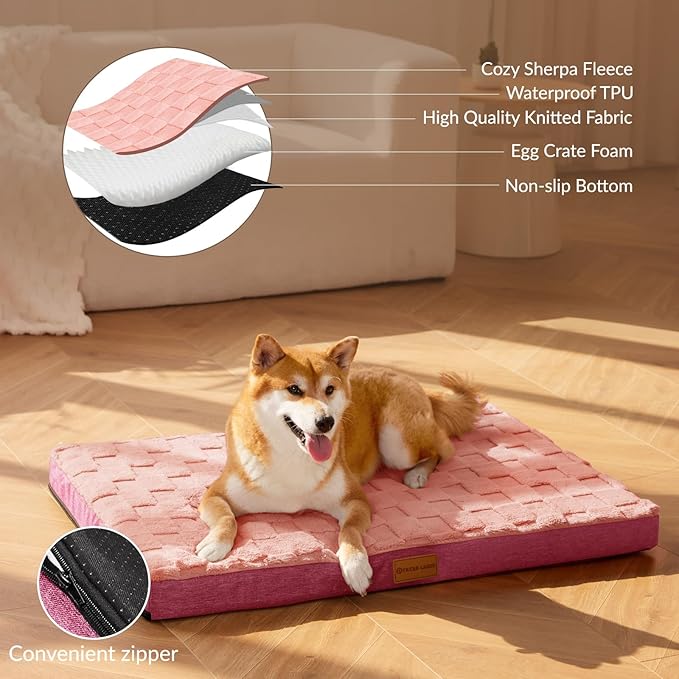 Patas Lague Orthopedic XL Dog Bed Large Sized Dog 48''X30'', Waterproof Soft - Image 3