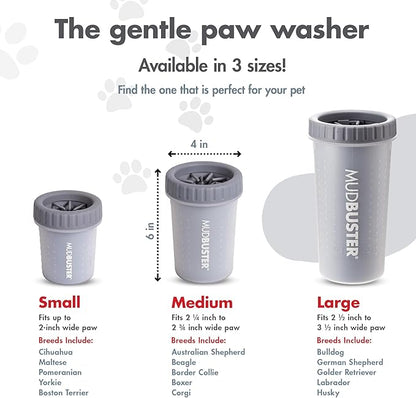 Dexas Medium MudBuster Portable Dog Paw Washer, Light Gray - Image 3