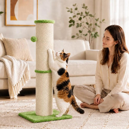 PAWSCRAT Cat Scratching Post 32 Inch High, 5.5 Inch Large Diameter Natural - Image 8