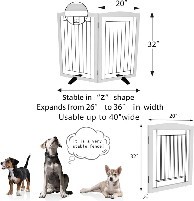ZJSF Freestanding Dog Fence Indoor, Foldable Dog Gate - Image 7