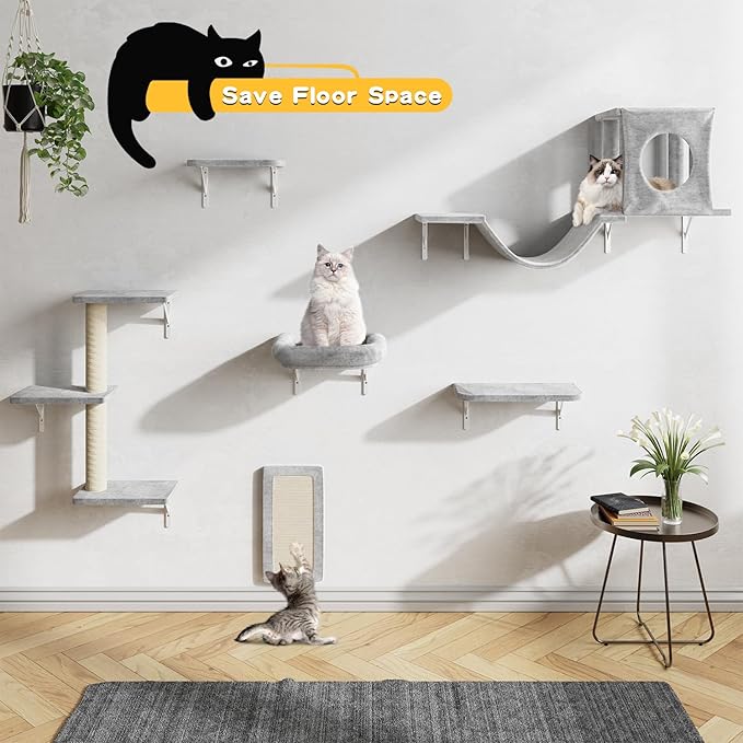 12-in-1 Cat Wall Shelves, Wall Mounted Cat Climber - Image 2