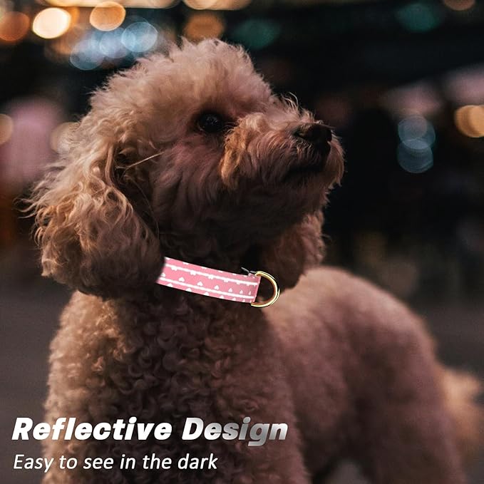 Reflective Dog Collar for Large Dogs, Cute Adjustable Heavy-Duty Nylon Puppy - Image 3