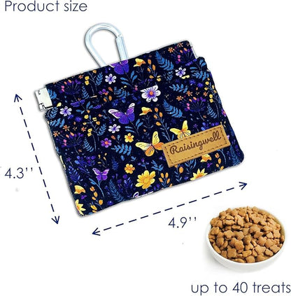 Raisingwell Dog Treat Pouch, Pocket Sized Pet Training Pouch, Cotton Fabric - Image 2