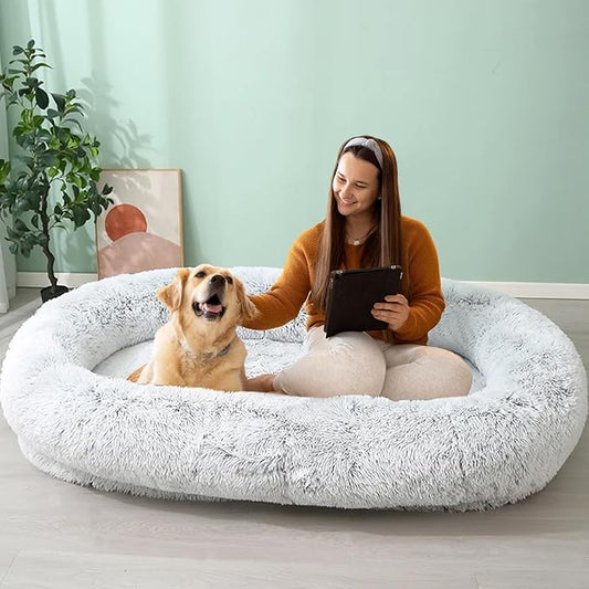 JOLLYVOGUE Human Dog Bed for Adults and Pets, Ultra-Soft Plush Giant Dog Bed by JOLLYVOGUE