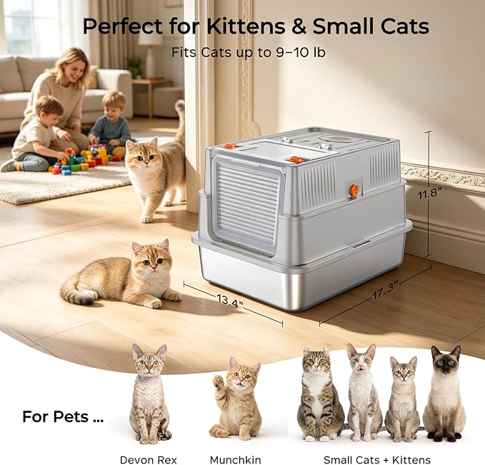 URPOWER Stainless Steel Cat Litter Box - Image 2