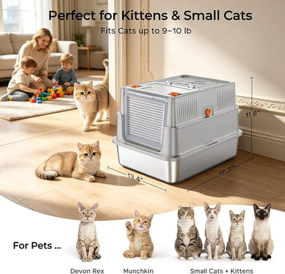 URPOWER Stainless Steel Cat Litter Box - Image 2