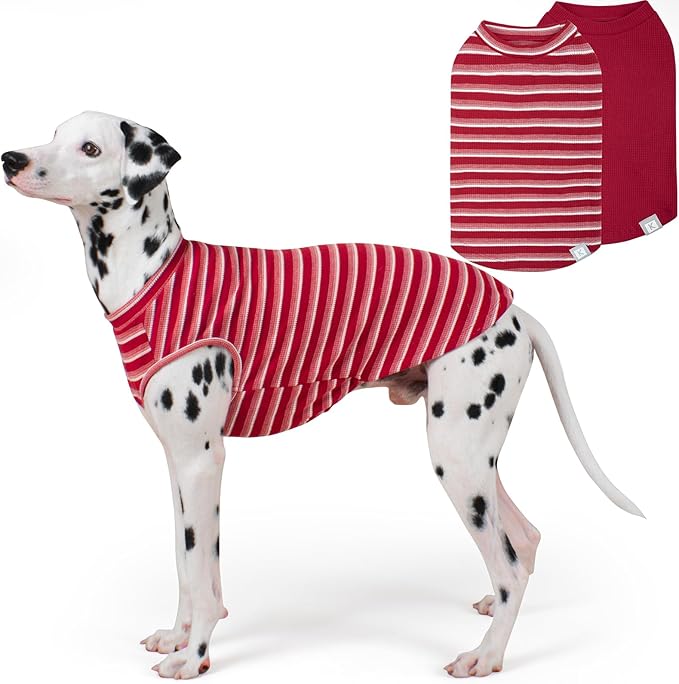 KYEESE 2Pack Waffle Dog Shirts, Lightweight Sleeveless Dog T Shirts by KYEESE