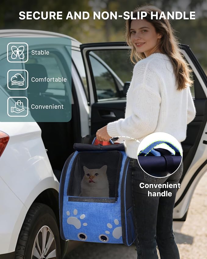 Cat Backpack Carrier, Ventilated Cat Backpack - Image 4