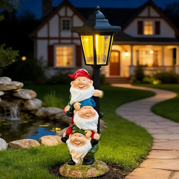 Solar Garden Gnomes Statue, Solar Gnomes Figurine Light - Image 6