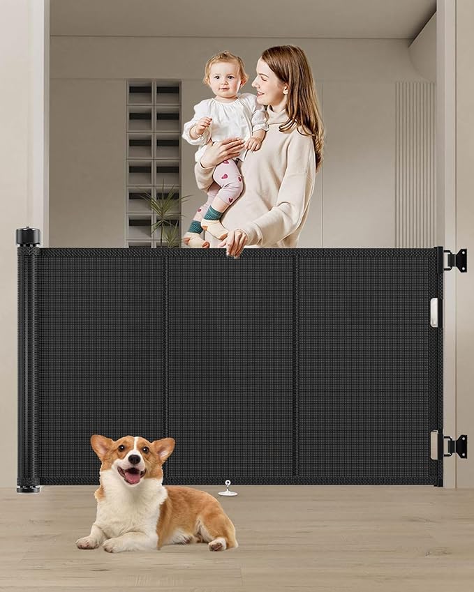 Miumoon 71 inch Retractable Baby Gates 34 inch Tall, Retractable Gate by MiumoonBabyGates