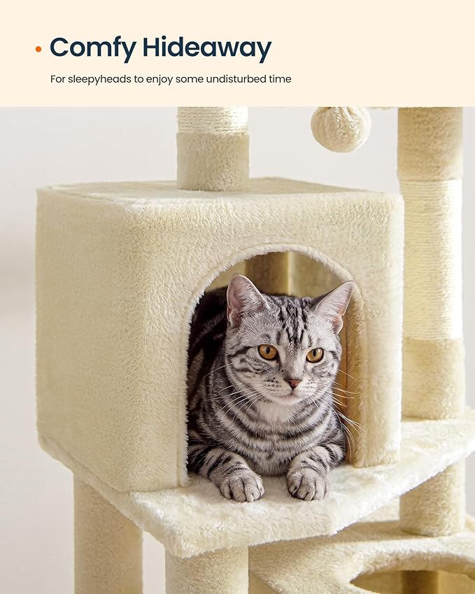 SONGMICS HOME Cat Tree for Indoor Cats, Hammock and Condo - Image 5