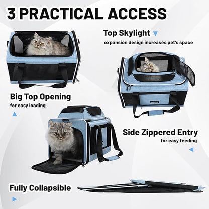 Cat Carrier Top-Expandable 18x11x11, United Delta American Airline Approved Dog - Image 4