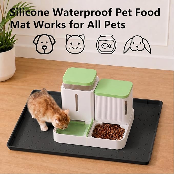 MateeyLife Silicone Mat Waterproof 12"X19", Dog Bowl Mats - Image 4