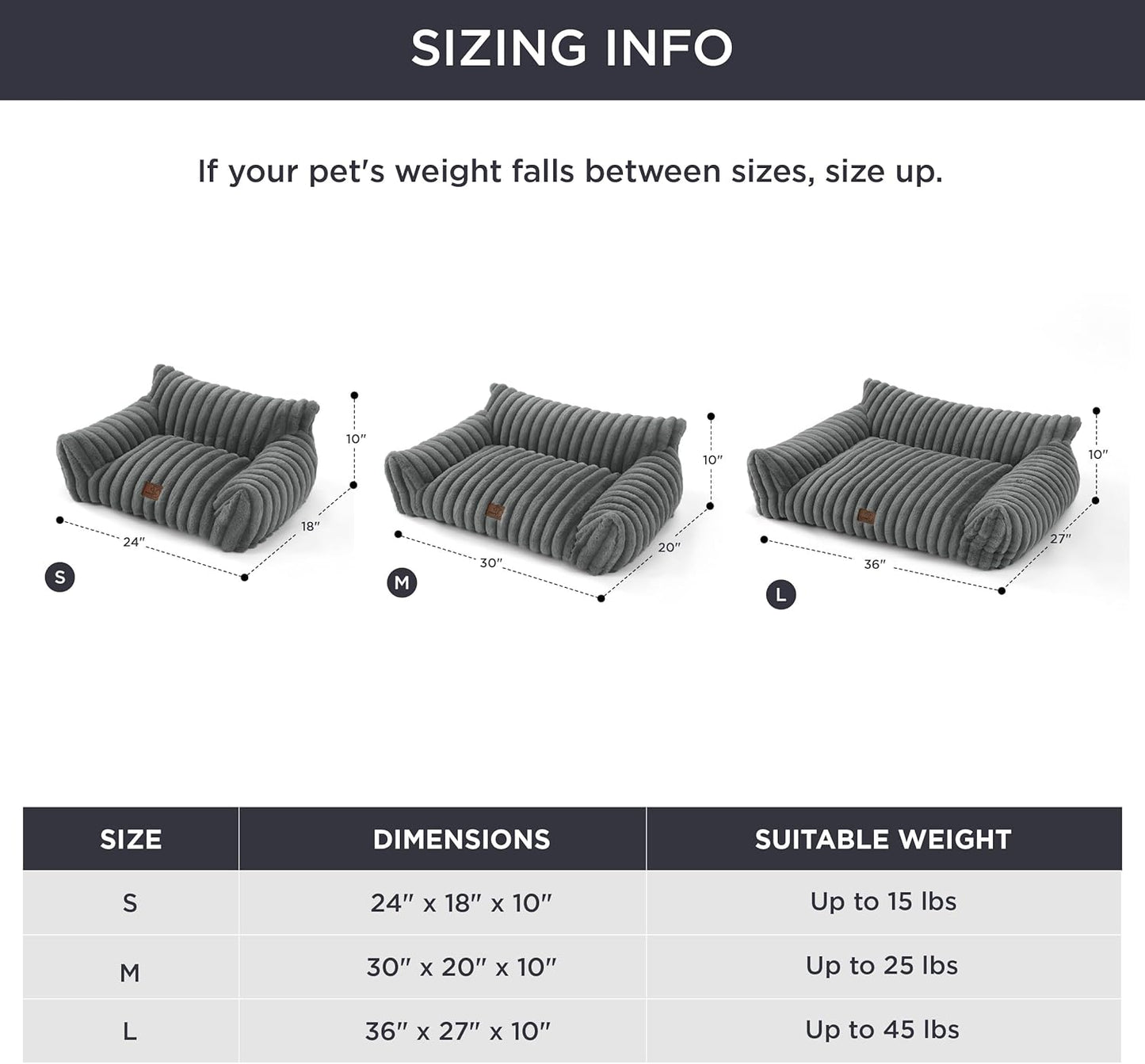 Bedsure Cute Dog Couch for Pets - Fluffy Dog Sofa with Premium Soft Corduroy Fleece, Small Dogs Couch Bed with Washable Cover, Supportive Pet Sofa Bed for Medium Large Dogs, 36inch, Warm Grey