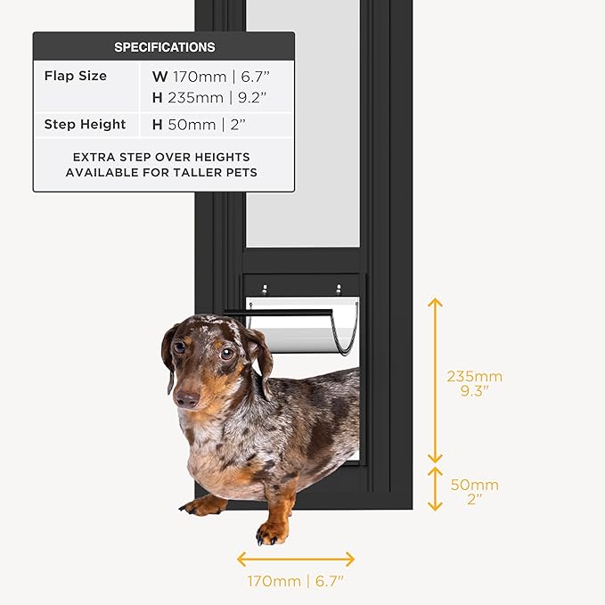 Hakuna Pets Black Glass Patio Pet Door - Image 2