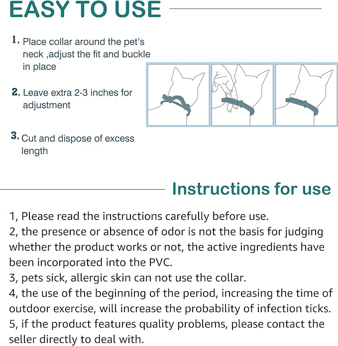 Flea and Tick Collar for Cats. Offers 4 * 6 Months of Protection. Made from - Image 5