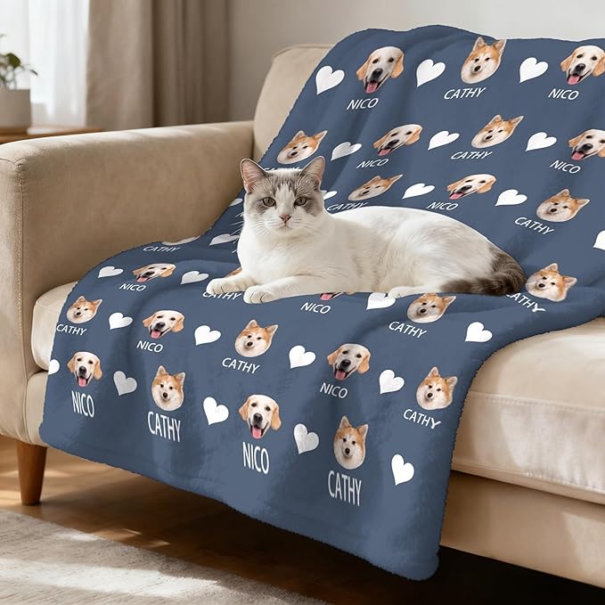 Custom Blanket with Dog Name Personalized Funny Throw Blankets Soft Warm Fleece - Image 3