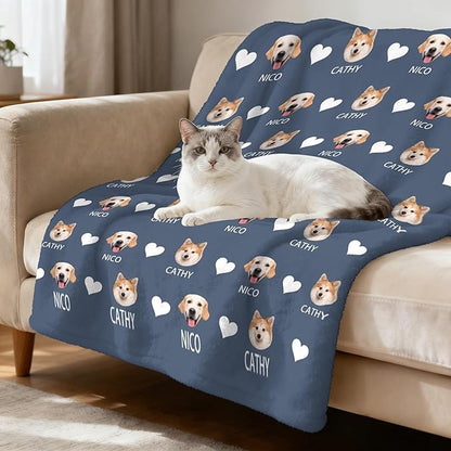 Custom Blanket with Dog Name Personalized Funny Throw Blankets Soft Warm Fleece - Image 3