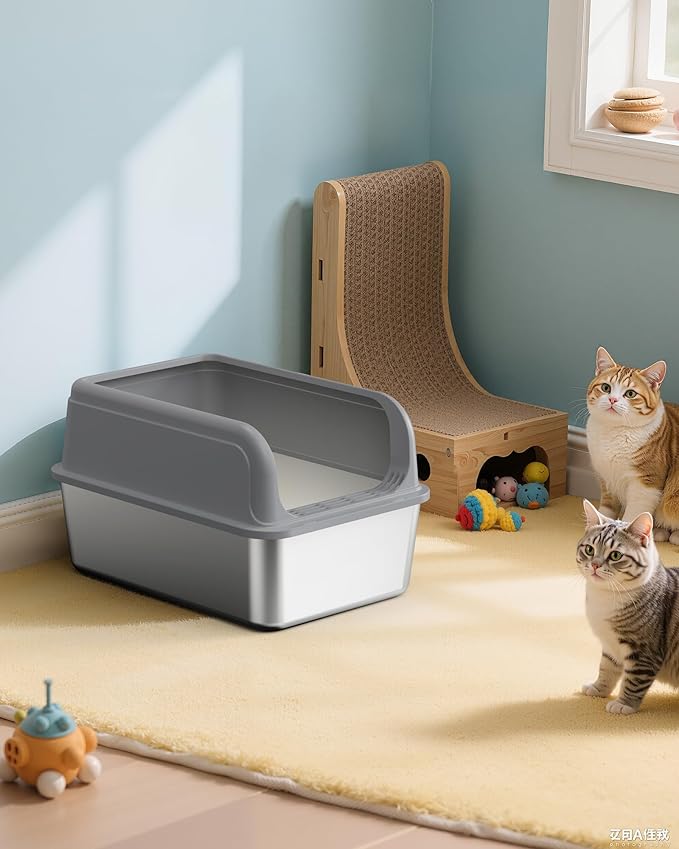 Powools Stainless Steel Cat Litter Box, Metal Litter Box - Image 9