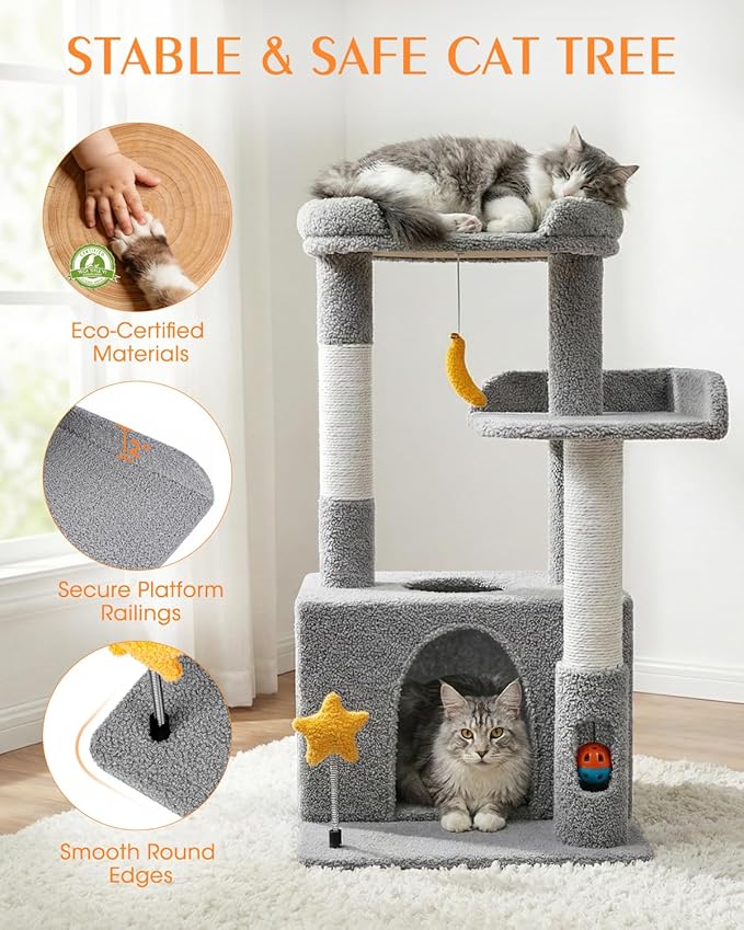 32In Cute Cat Tower for Indoor Cats - Image 4