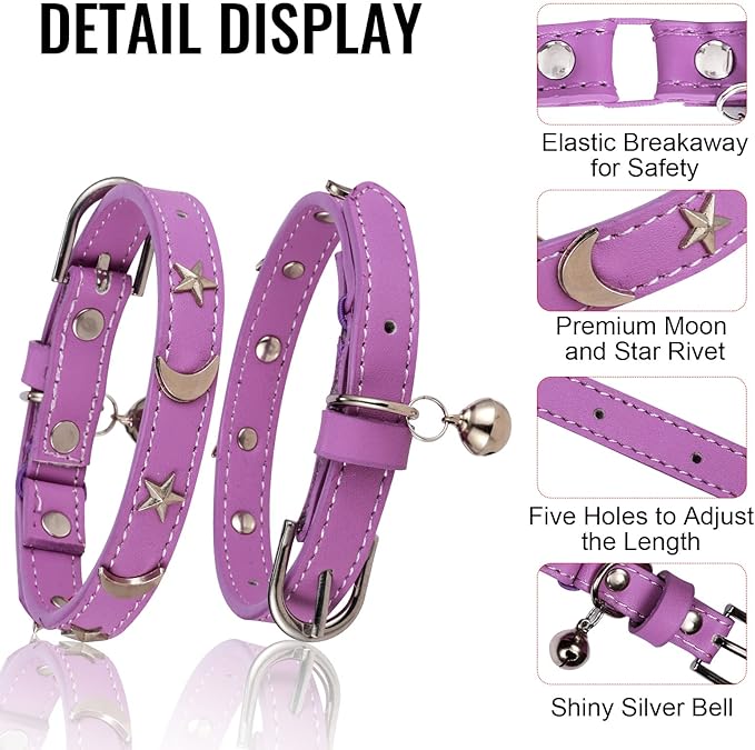 CHUKCHI Leather Cat Collars for Boy Girl Cats - Image 3