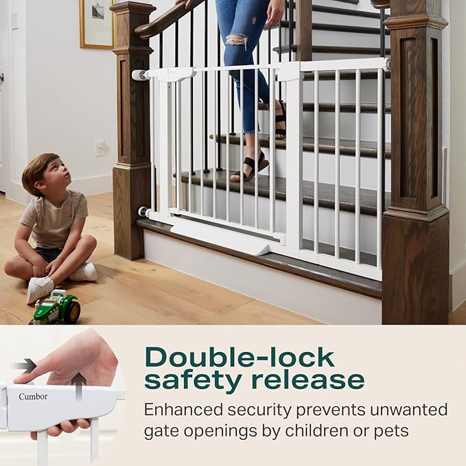 Cumbor 2 Pack 30-46" Baby Gate for Stairs, Mom's Choice Awards Winner-Auto - Image 4