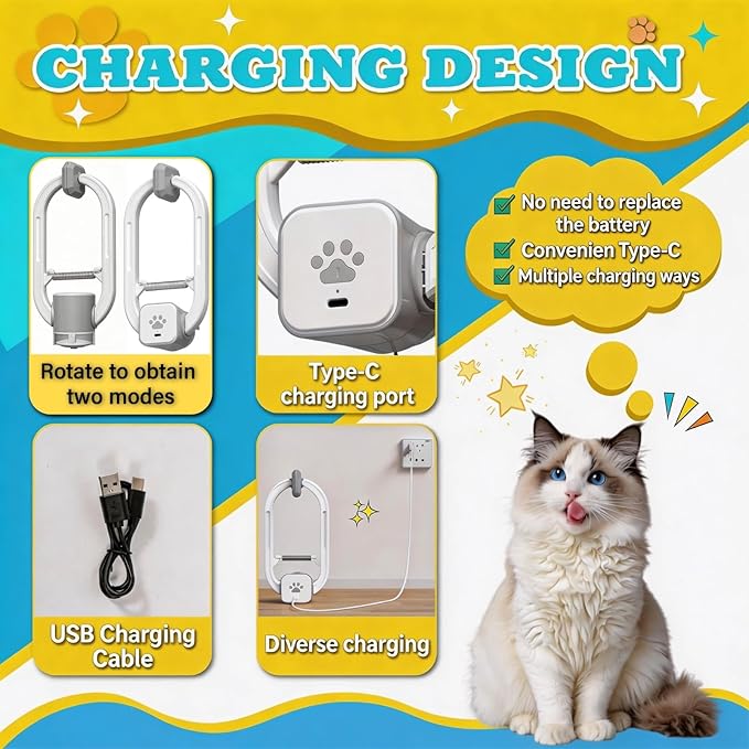Interactive Cat Toy, Rechargeable Electric Cat Teaser, Hanging Door cat Toy - Image 4