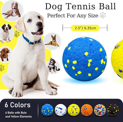 6 Pcs Dog Balls Tennis Ball for Aggressive Chewers Indestructible Dog Teething - Image 2
