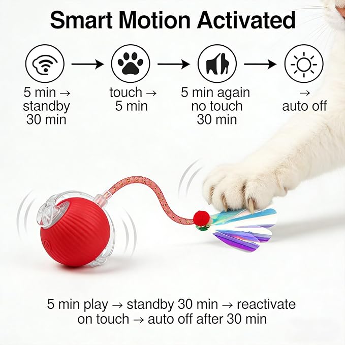 Speedy Tail 2.0 Cat Toy – 2 Replaceable Tails, Controllable Chirping, Motion - Image 3