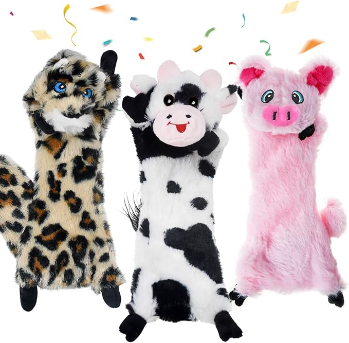 SHARLOVY Dog Squeaky Toys No Stuffing, 3 Pack Crinkle Dog Toys - Image 8