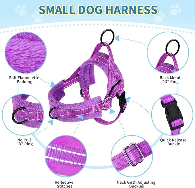 Lukovee No Pull Dog Harness and Leash Set, Soft Padded Small Dog Harness - Image 2