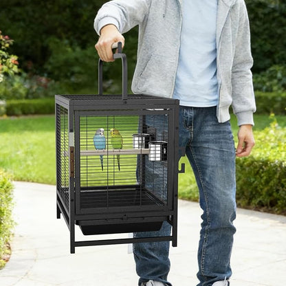 Large Bird Cage, Wood Parakeet Cage - Image 7